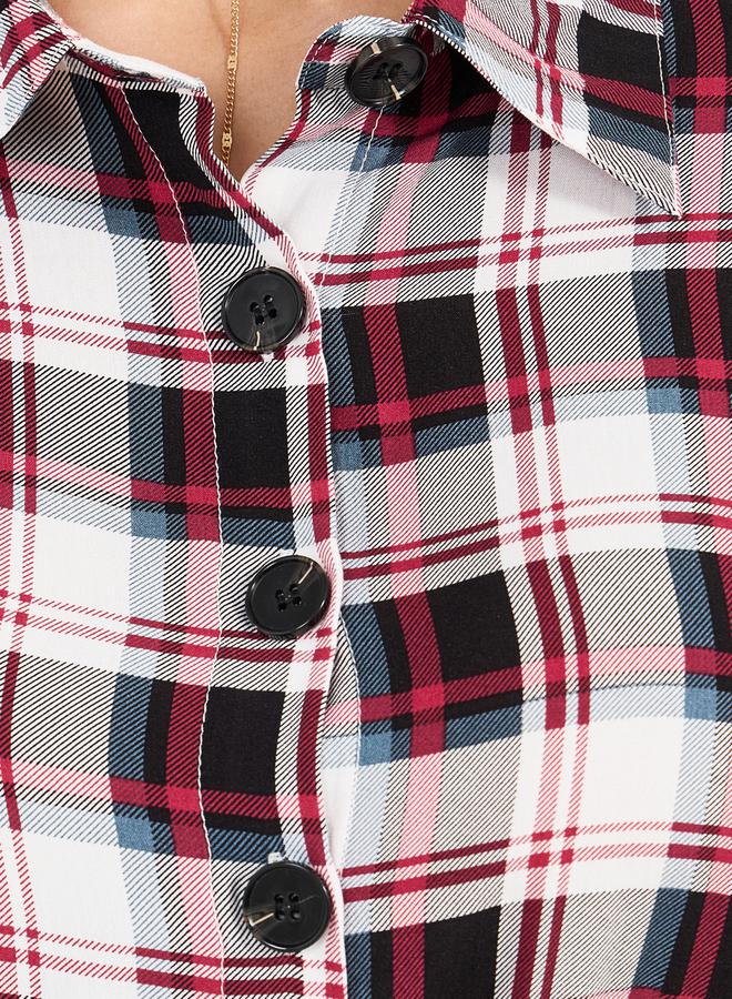 Styli Plaid Button-Up Dress  - Image 3