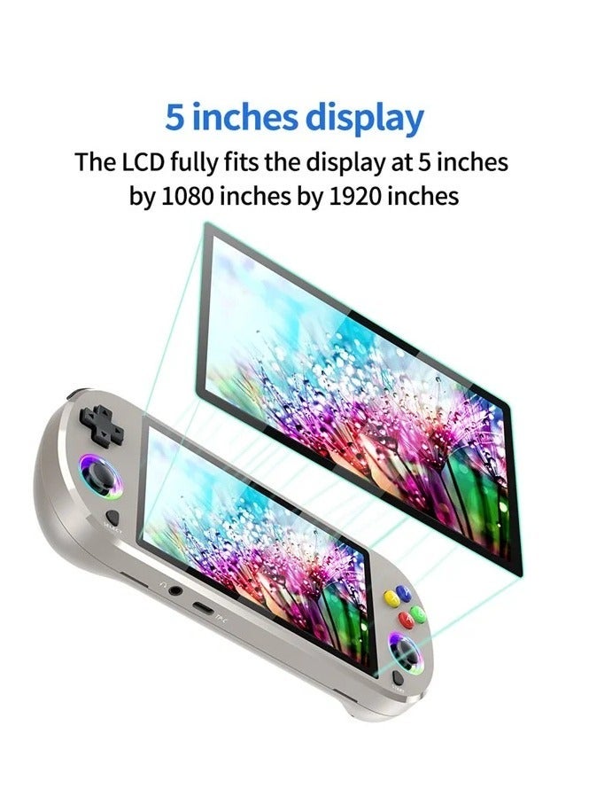 ELTRAZONE جهاز ألعاب محمول رجعي M22 Pro – شاشة IPS مقاس 5 بوصة، عصا تحكم RGB، بطارية 3000mAh، أكثر من 30 محاكي، ألعاب محمولة ومشغل فيديو (أسود) - Image 2