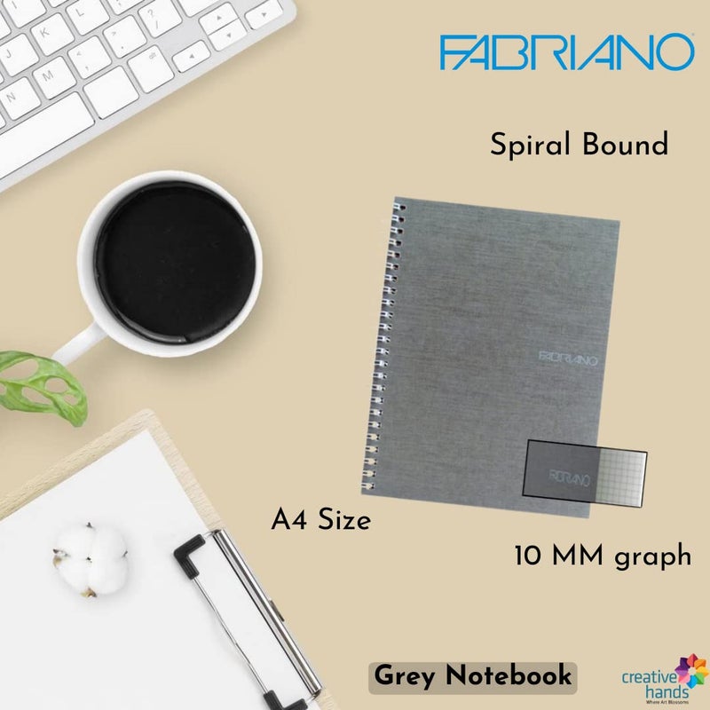 FABRIANO دفتر رسم حلزوني A4 Ecoqua 10MM رمادي - Image 1