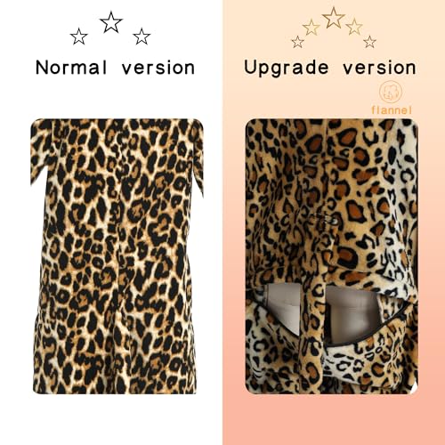 Wizland Flannel Cheetah Costume Kids Fun Onesie Leopard Costume Girls Onepiece Cat Coustume with Detachable Tail for Thanksgiving Halloween 4-6 - Image 3