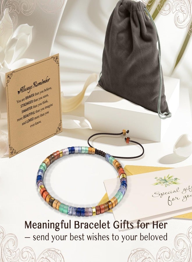 ZOKCC Inspirational Bracelet Gifts for Women Birthday: Healing Natural Stone Bracelet - Thinking of You Get Well Soon Christmas Day Gifts for Friend Sister Bestie BFF - Image 4