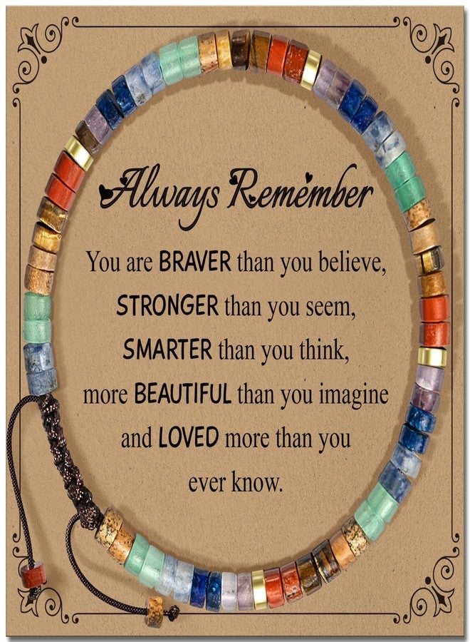 ZOKCC Inspirational Bracelet Gifts for Women Birthday: Healing Natural Stone Bracelet - Thinking of You Get Well Soon Christmas Day Gifts for Friend Sister Bestie BFF - Image 1