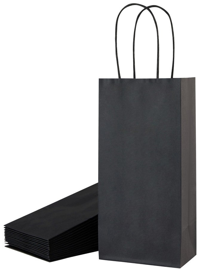 SUNCOLOR 24-Pack Black Gift Bags with Handles - 8" Goodie Bags for Birthday Parties, Halloween, Weddings & Event Favors (Black) - Image 1