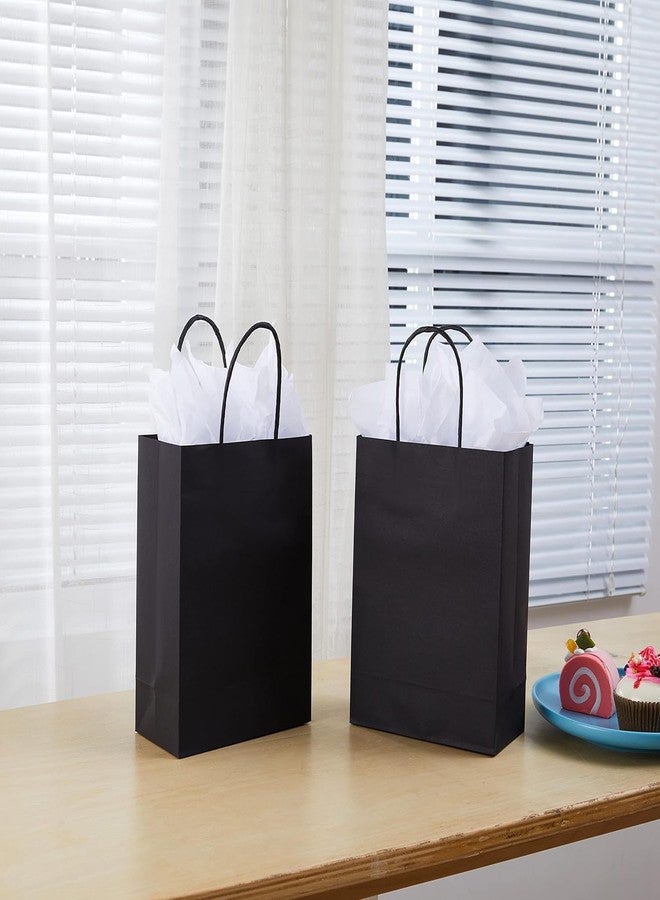 SUNCOLOR 24-Pack Black Gift Bags with Handles - 8" Goodie Bags for Birthday Parties, Halloween, Weddings & Event Favors (Black) - Image 4