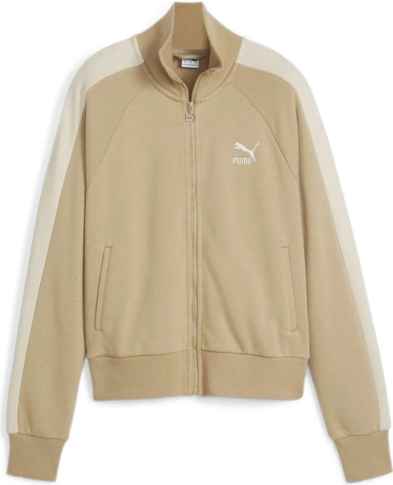 بوما Women's Prairie Tan Iconıc T7 Track Jacket Tr (S) Light Brown Women's Sweatshirt