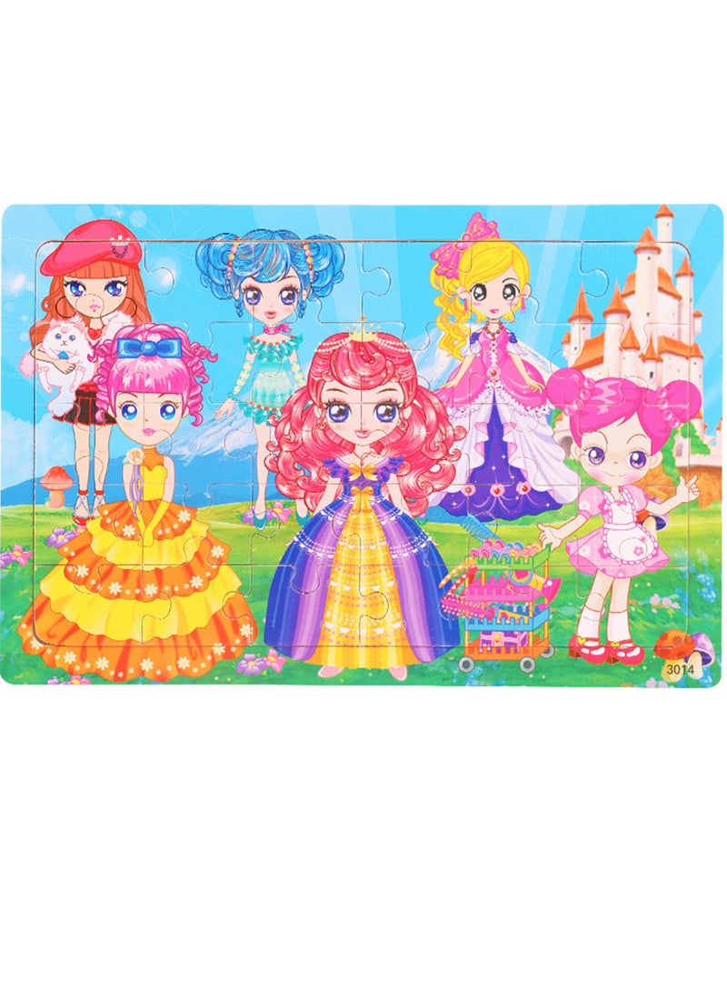 Children's Educational Wooden Cartoon Series Jigsaw Puzzles Suitable Gift Bag Pack - Image 1
