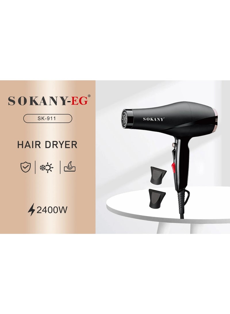 Sokany Hair Dryer SK-911 – 2200W, 220-240V, 2 Speeds - Image 2