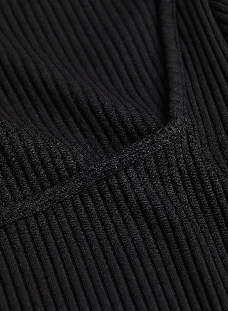 H&M Ribbed Square Neck Top