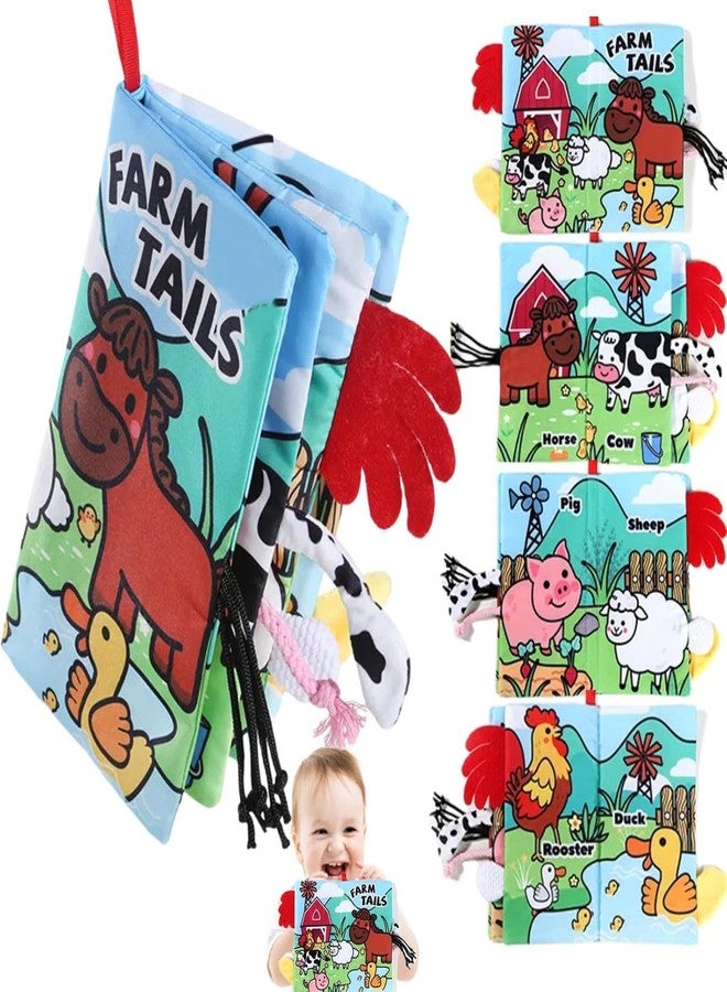 KolorFish Soft Cloth Baby Book | 0-6 Months High Contrast Sensory Baby Toy | 6-12 Months Touch Feel Teething | Travel Essentials Tummy Time for Newborn 1-3 Years Old (Farm) - Image 1