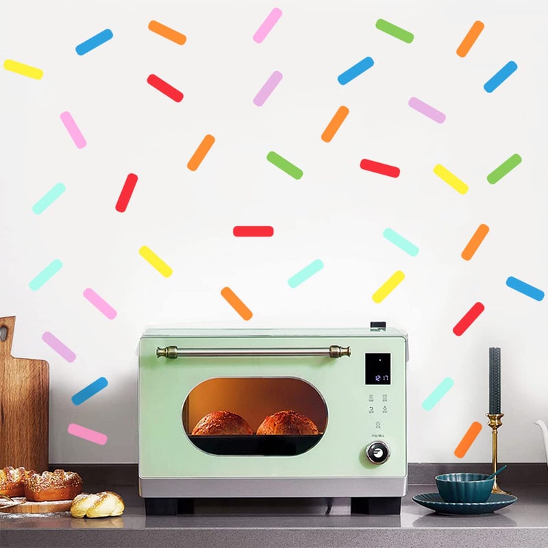 Supzone 128Pcs Colorful Sprinkles Decals Confetti Wall Stickers Mini Bar Matte Finish Vinyl Art Sticker for Kids Nursery Playroom Teen Girl's Bedroom Dorm Home Decoration - Image 3