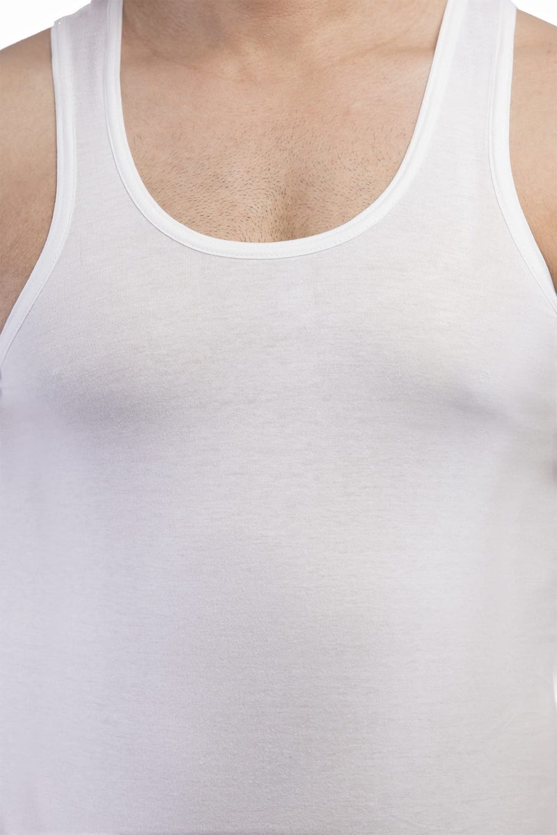 VIP Bonus Men's Cotton Sleeveless Vest 90 cm (Pack of 6) White - Image 5