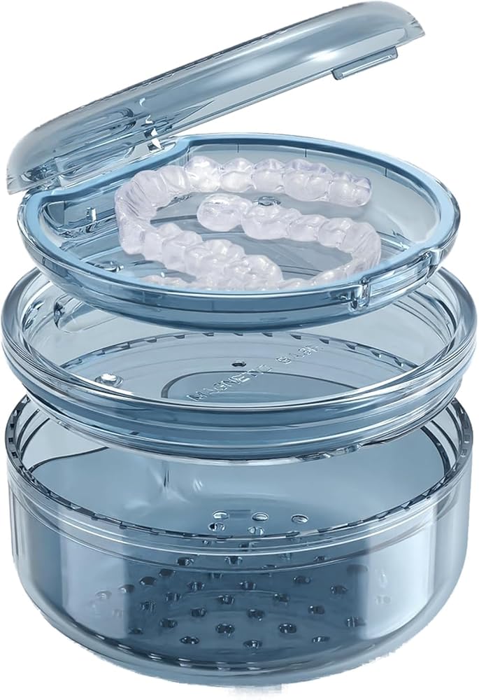 Braces Box – Hard Shell, for Dental Aligners, Retainer, Portable, with Mirror, Black