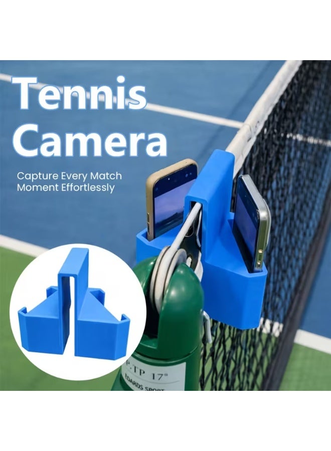 Blue Tennis Net Camera Clip, Universal Mount for Tennis Training Recording, Sturdy & Anti-Slip, Lightweight & Portable, Fits Phones & Action Cameras - Image 4