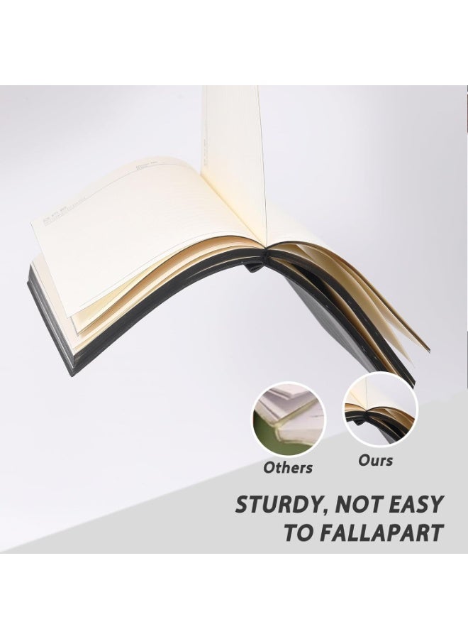 فاييت مجموعة هدايا دفتر ملاحظات وقلم مسطر فاخر بحجم A5، دفتر ملاحظات أنيق من الجلد النباتي مع غطاء من قماش قطني، مجموعة كتابة احترافية للأعمال والمكتب والهدايا التنفيذية (أسود) - Image 5