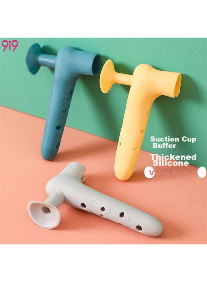 9i9 Door Handle Protectors, Silicone, 3-pack, Baby Anti-collision, Anti-p, Door Stopper, Thickened, Door Back Protective Pad, A183 - Image 1