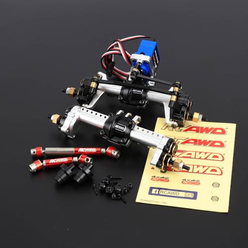 RCAWD Alloy TRX4M Portal Axle with Diff Locker Spool Steering Servo and Center Drive Shaft Set for 118 TRX4M Front Rear Portal Axle Upgrades Part Silver - Image 5