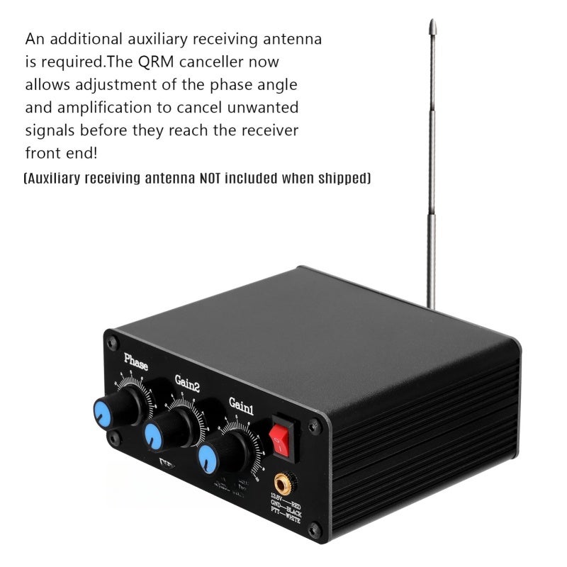 QRM Eliminator Box: Black Aluminum Alloy Casing - Built-In PTT Control Phase & Gain Adjustable QRM Canceller for Amateur Radio Antenna Feeders - Image 5