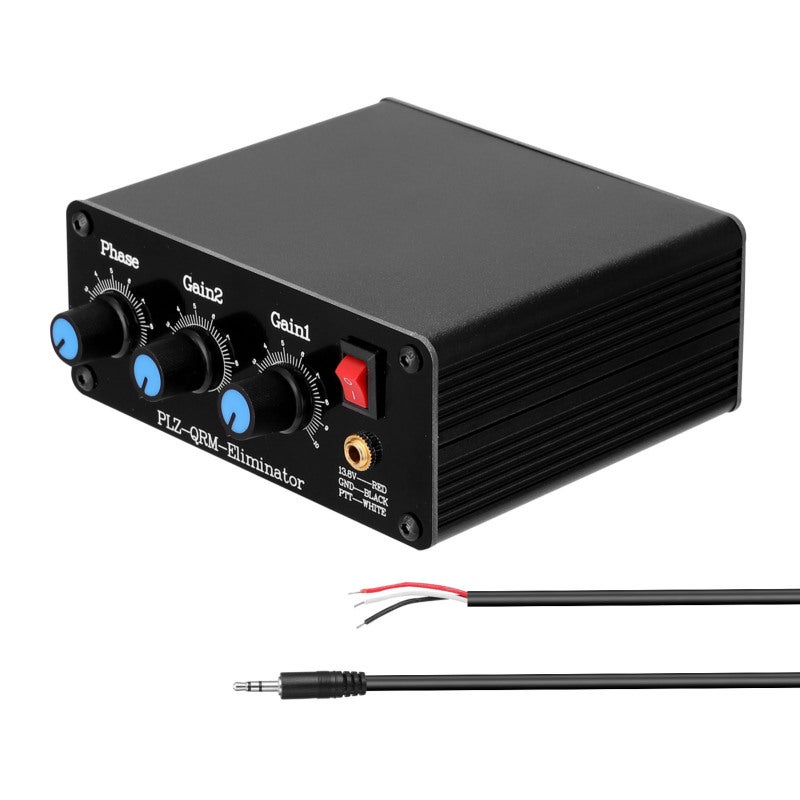 QRM Eliminator Box: Black Aluminum Alloy Casing - Built-In PTT Control Phase & Gain Adjustable QRM Canceller for Amateur Radio Antenna Feeders - Image 3