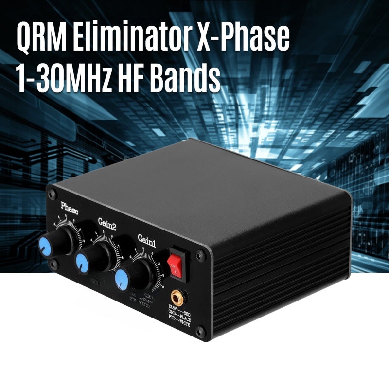 QRM Eliminator Box: Black Aluminum Alloy Casing - Built-In PTT Control Phase & Gain Adjustable QRM Canceller for Amateur Radio Antenna Feeders - Image 4