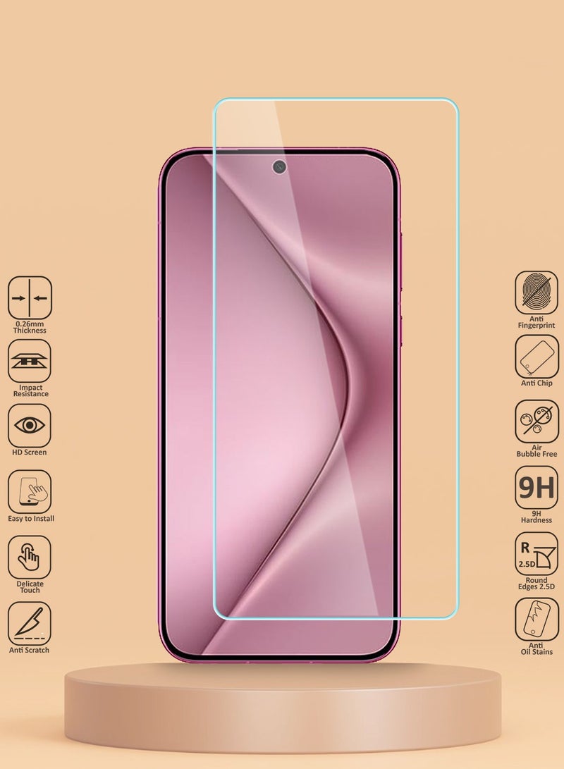 Techie 2 Pack HD Tempered Glass Screen Protector for Huawei Pura 70 5G 2024 - Anti Reflection Anti Bubbles 9H Hardness 0.33 mm Rounded Edges Easy Installation - Image 2