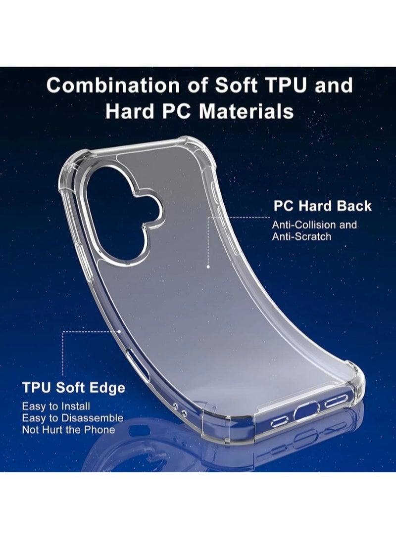 Shock-Absorption Flexible Clear TPU Rubber Protective Cell Phone Cover for iPhone 16 Plus Case - Image 4