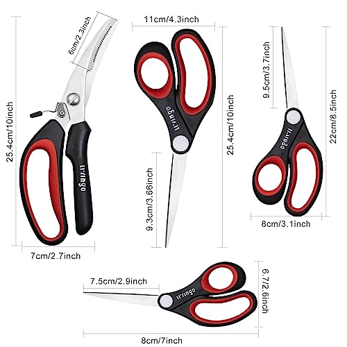 LIVINGO All Purpose Scissors Set - 4 Pack Sharp Multipurpose Heavy Duty Shears for Kitchen Cooking Sewing Fabric Cutting Poultry Food Paper Craft Office Household School Multi Pack Utility Shears - Image 2
