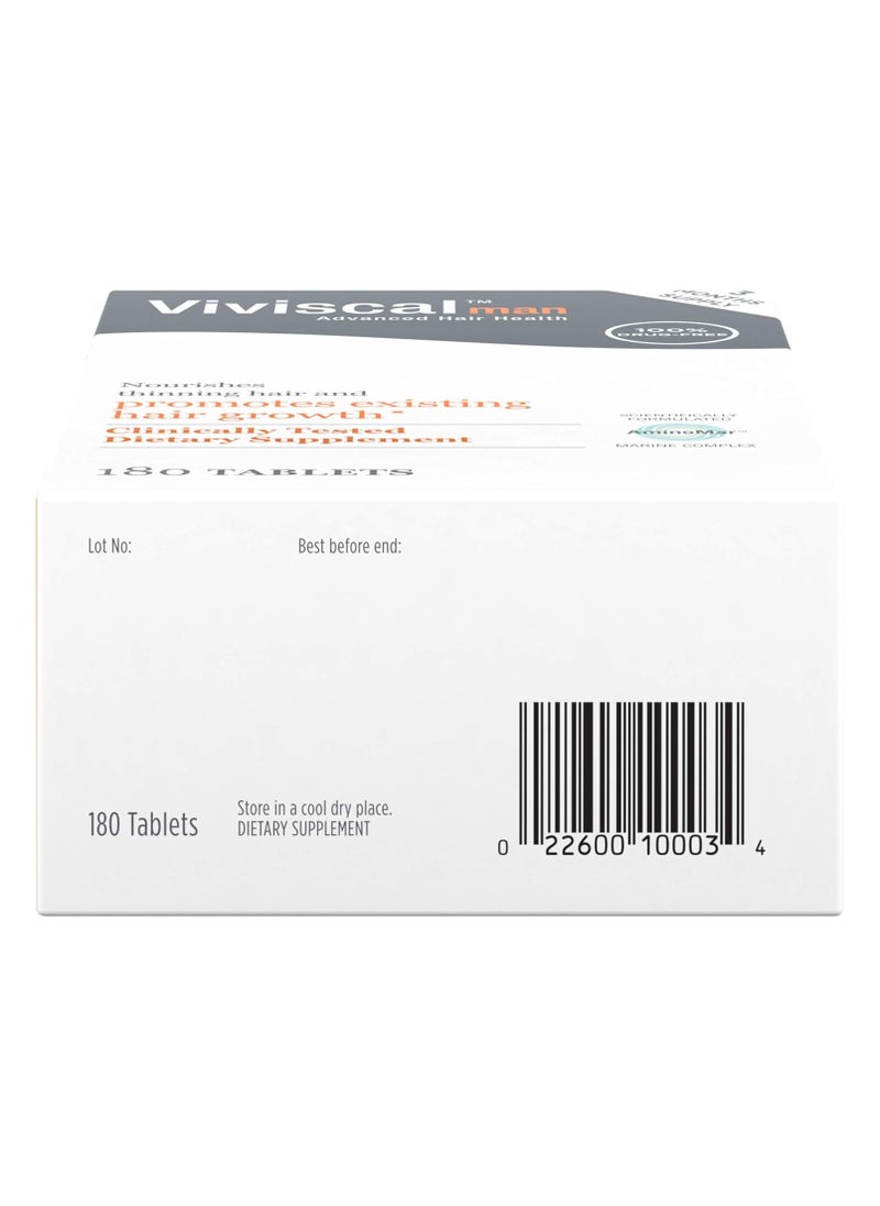 Viviscal - Men's Hair Growth Supplements 180 Tablets - 3 Month Supply - Image 1