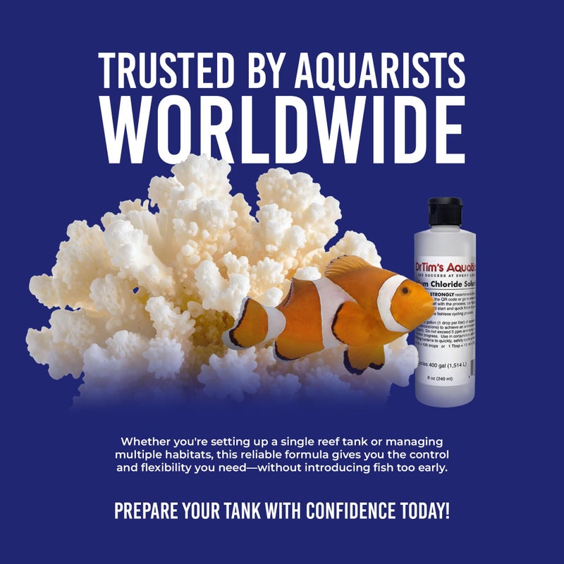 DrTim's Aquatics DrTimâ€™s Aquatics Ammonium Chloride Aquarium Treatment for Fishless Cycling â€“ Chlorine Free, Fish Tank Cleaner for Saltwater, Freshwater, Reef Aquariums â€“ 100% Natural â€“ 8 Oz. - Image 5