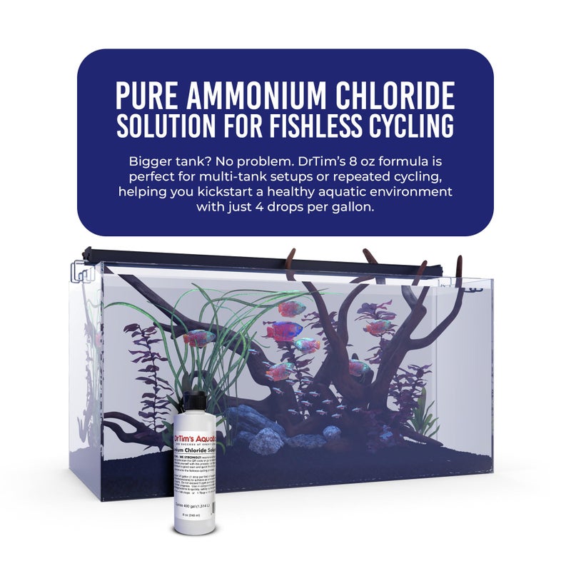 DrTim's Aquatics DrTimâ€™s Aquatics Ammonium Chloride Aquarium Treatment for Fishless Cycling â€“ Chlorine Free, Fish Tank Cleaner for Saltwater, Freshwater, Reef Aquariums â€“ 100% Natural â€“ 8 Oz. - Image 2
