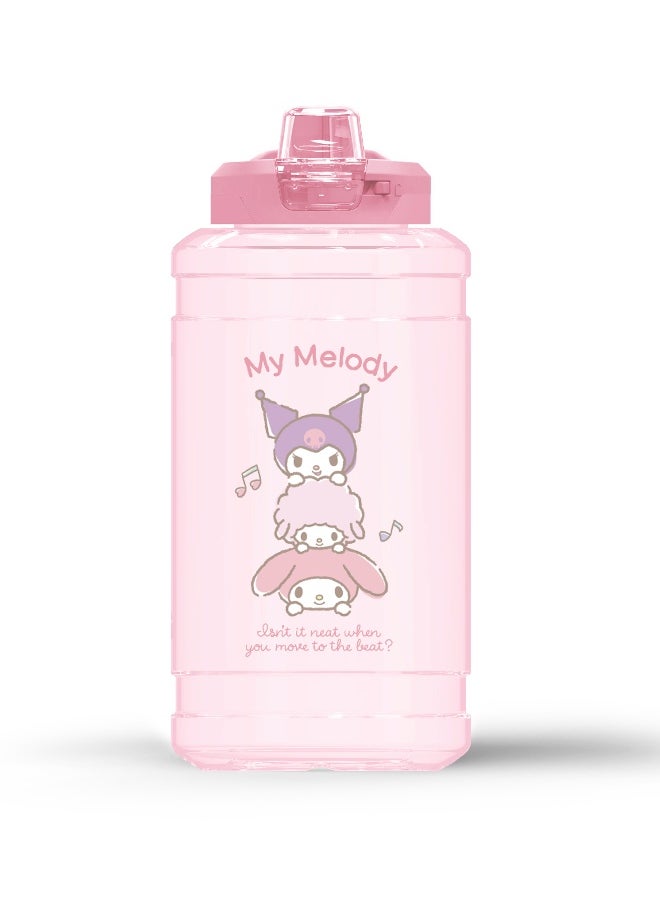 Miniso Sanrio characters Party Series Plastic Bottle with Auto Flip Lid (1900mL)(My Melody) 