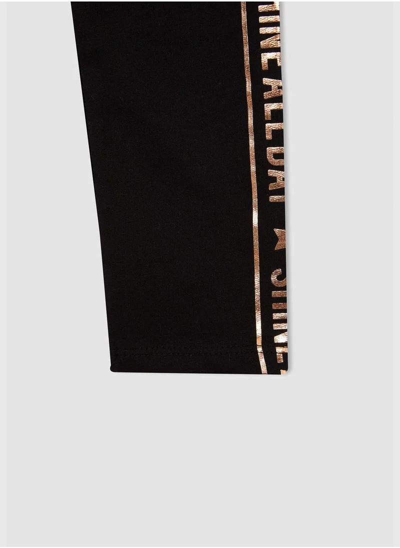 DeFacto Regular Fit Text Print Leggings