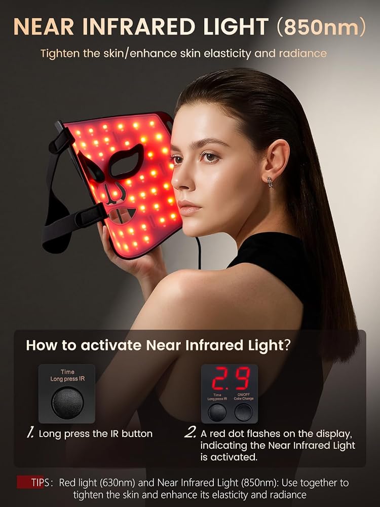 Deciniee LED Red Light Therapy Mask - Silicone Face Mask - Infrared Light Therapy - 7 Colors for Anti-Aging/Acne/Hydration for Glowing Skin - Skincare & Beauty Women Gifts with Remote Control - Image 3