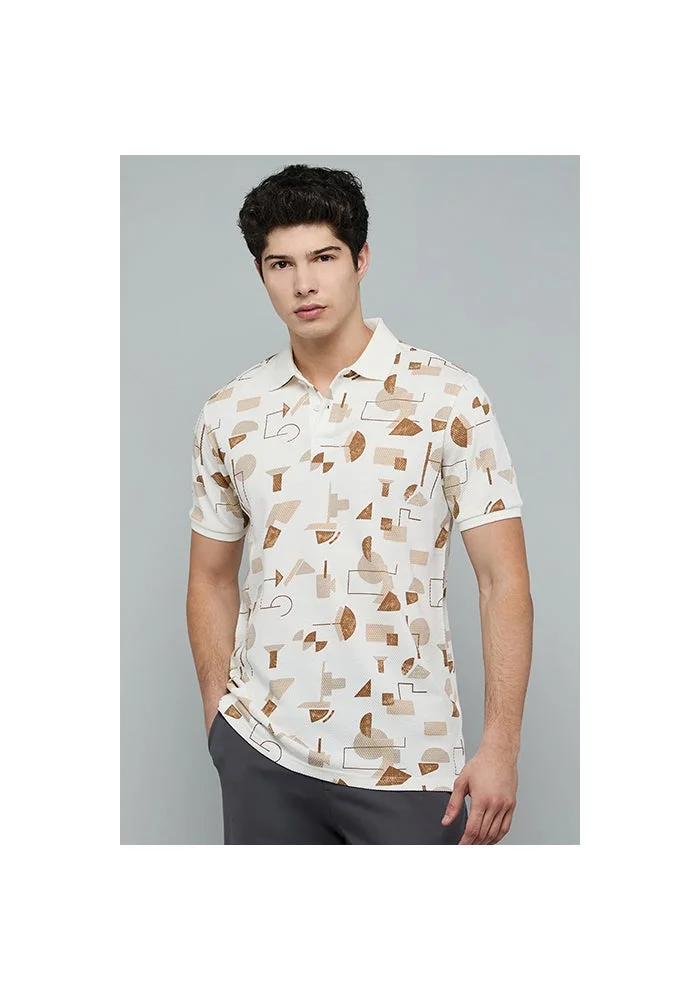 R&b Printed Polo T-Shirt with Short Sleeves