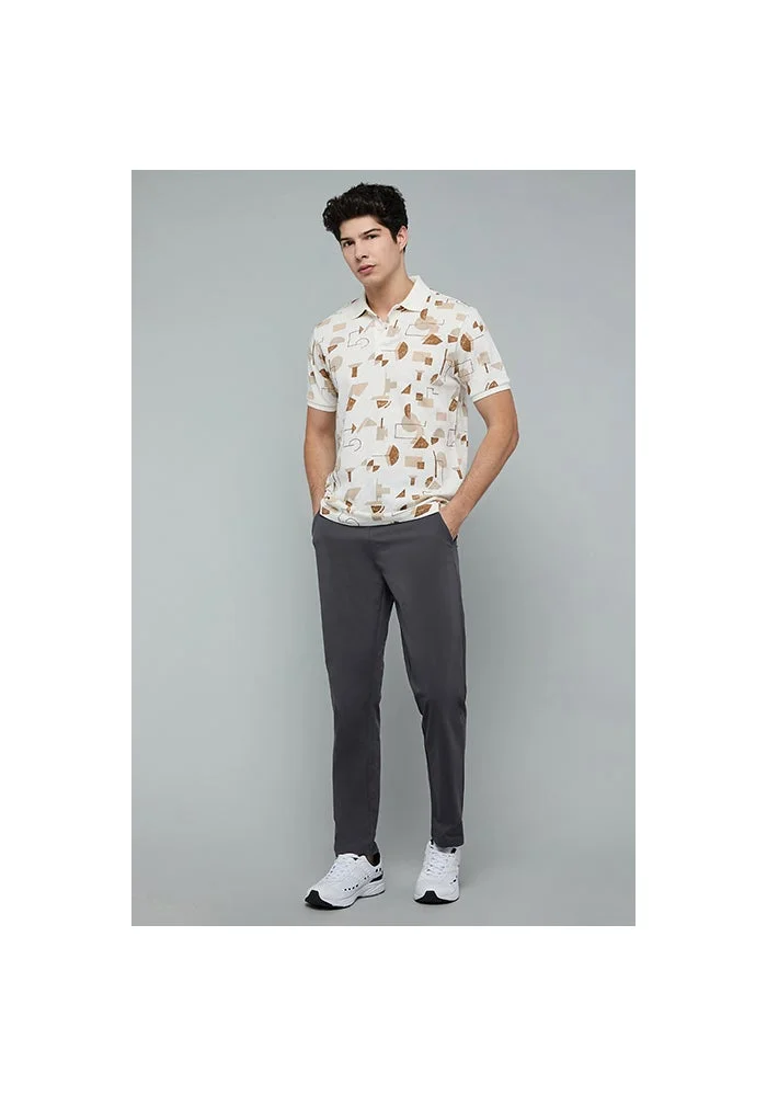 R&b Printed Polo T-Shirt with Short Sleeves