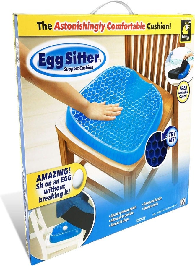 Egg Sitter Seat Cushion with Non-Slip Cover, Breathable Honeycomb Design Absorbs Pressure Points - Image 1