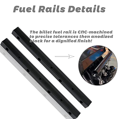YESHMA Billet Fuel Rail Kit Compatible With LS LS1 LS2 LS3 LS6 Stock Intake Manifold 6AN+Hardware - Image 3