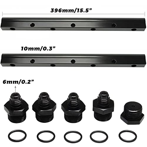 YESHMA Billet Fuel Rail Kit Compatible With LS LS1 LS2 LS3 LS6 Stock Intake Manifold 6AN+Hardware - Image 2