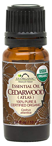 US Organic 100% Pure Cedarwood Essential Oil (Atlas) - USDA Certified Organic, Steam Distilled (More Size Variations Available) (10 ml / .33 fl oz) - Image 1
