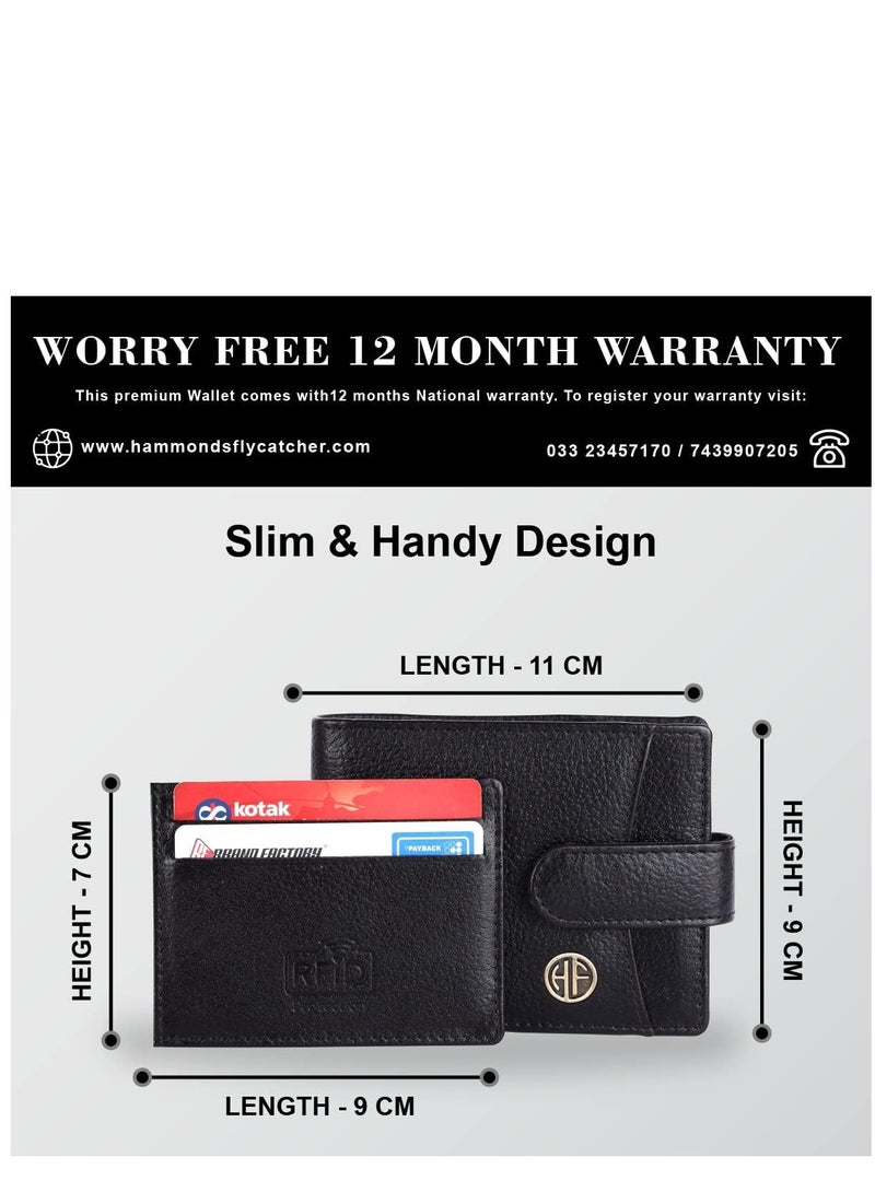 HAMMONDS FLYCATCHER Premium Leather Wallets for Men, Black | RFID Protected Nappa Leather Wallet for Men | Mens Wallet with 5 Card Slots | Gift for Fathers Day, Birthday, Raksha - Image 5