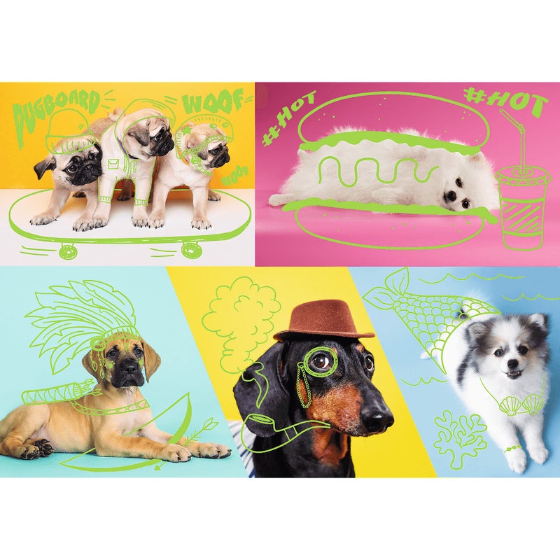 Trefl - Neon Color Line Far Out Dogs 1000 Pieces - 10578 - Image 2