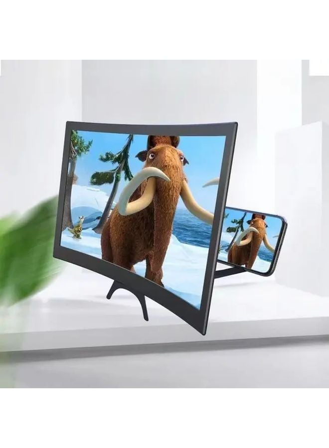 مكبر شاشة أسود مقاس 12 بوصة مع حامل منحني 1200R عالي الدقة لألعاب الهواتف الذكية - Image 3