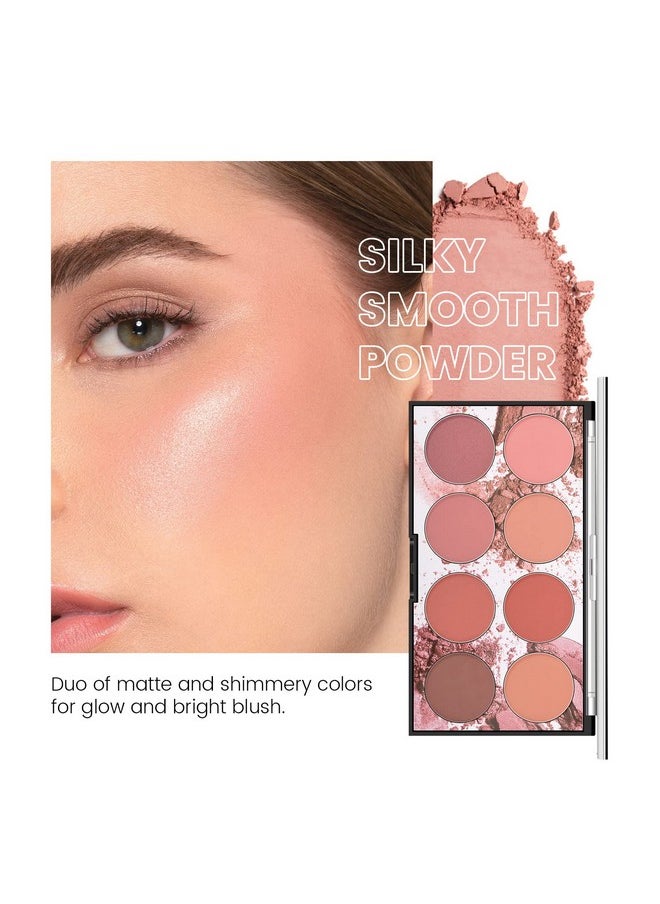 KYDA KYDA 8 Colors Face Blush Palette, Natural Matte Blush Palette, Smooth Blendable Powder Blush, Multiuse Makeup Palette  - Image 2