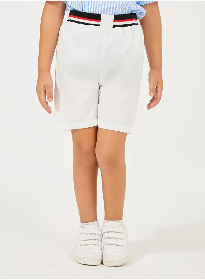 ستايلي Striped Button Front Shirt & Shorts Set