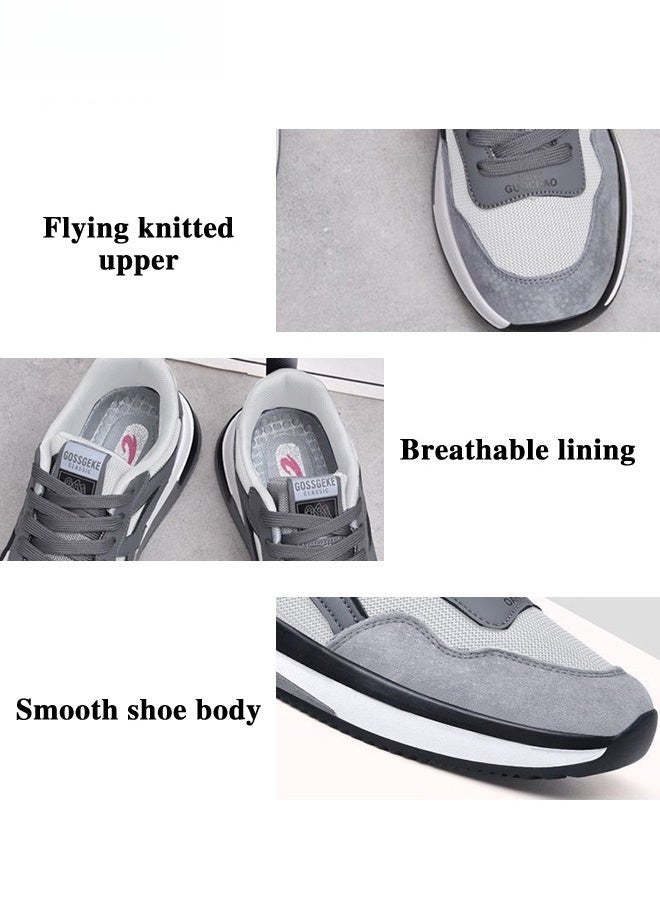 Men's Stylish Low Top Sneakers, Lightweight Breathable Trainers for Men, Lace up Non Slip Sports Shoes, Shock Absorbing Athletic Shoes with Soft Lining, Suitable for Daily Wear, Running and Outdoor Activities, Grey - Image 4