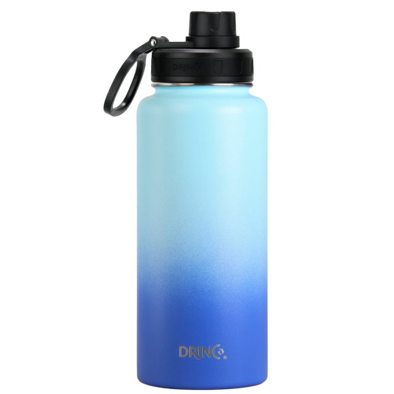DRINCO Stainless Steel Water Bottle Spout Lid Vacuum Insulated Double Wall Water Bottle Wide Mouth 40oz 32oz 22oz 18oz 14oz Leak Proof Keeps Cold or Hot 32 oz 32oz Morning Sky Blue