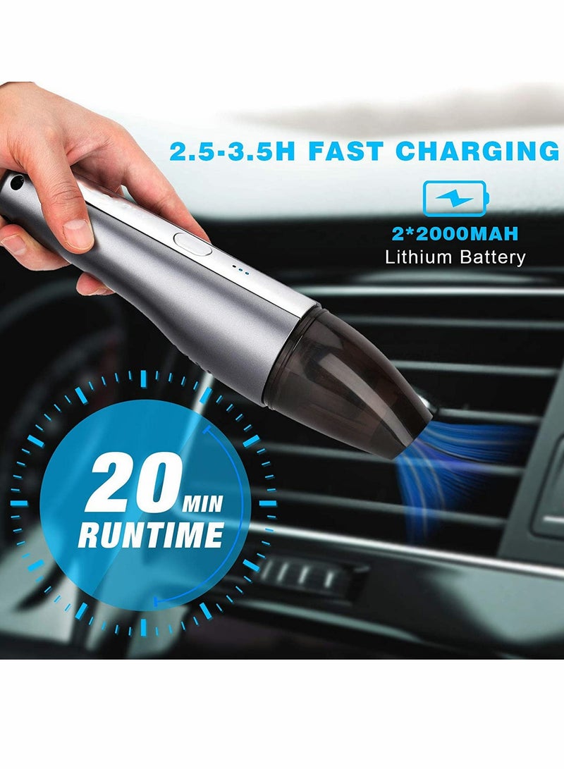 Excefore Car Vacuum Cleaner 5000PA Cordless Handheld Vacuum Cleaner 70W Portable Mini Car Vacuum with Rechargeable for Pet Car Home Interior Cleaning Strong Cyclone Suction Handheld Wireless Vacuum Cleaner - Image 3