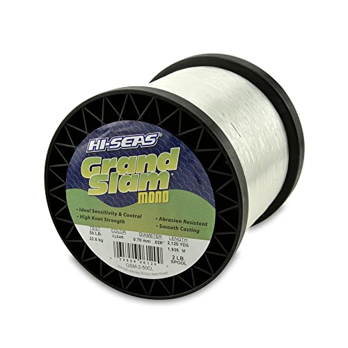 Hi-Seas Grand Slam Monofilament Line, 50 lb / 22.6 kg Test, .028 in / 0.70 mm Dia, Clear, 2120 yd / 1939 m - Image 1