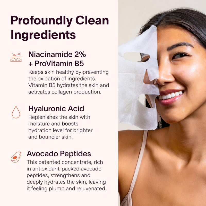 Solawave Hydrating Sheet Mask, Anti Aging Face Mask with Niacinamide, Hydrating Face Mask with Hyaluronic Acid, Moisturizing Face Masks (5 Pack) - Image 5