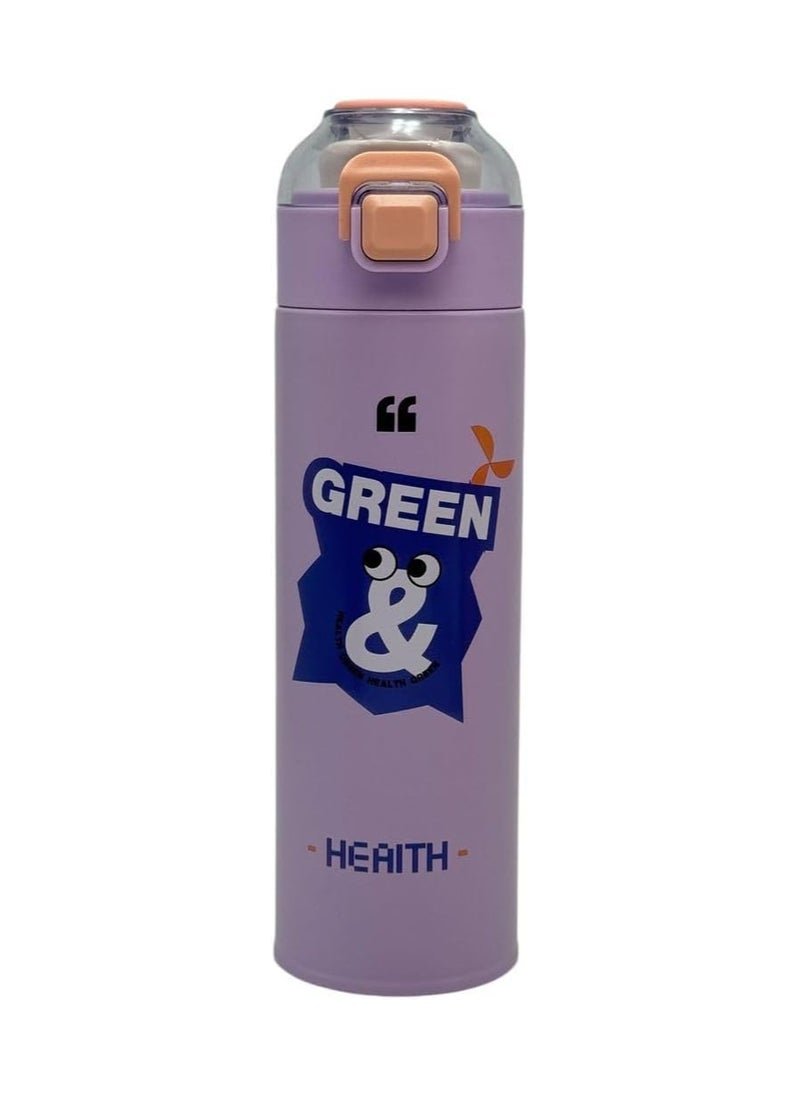 QSHOP - Thermal bottle with a tight lid with an open and close button, for hot and cold drinks - stylish and attractive cartoon design from QShop - Image 1