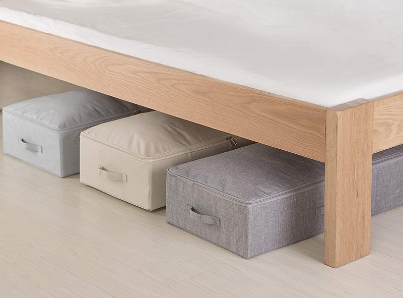 iwill CREATE PRO Pack of 2, Collapsible Rigid Storage Baskets for Underbed Organizer, Good for Clothing, Shoes, Bedding in Wardrobe, College Dormitory, Apartment Shelves Use, Beige - Image 5